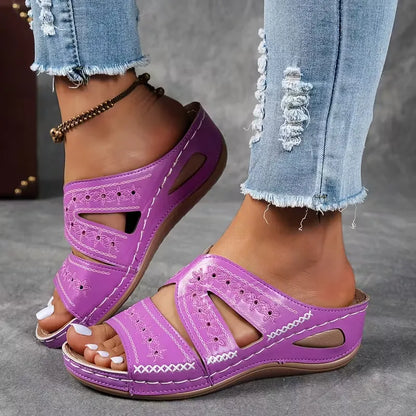 Women’s Cutout Wedge Slide Sandals