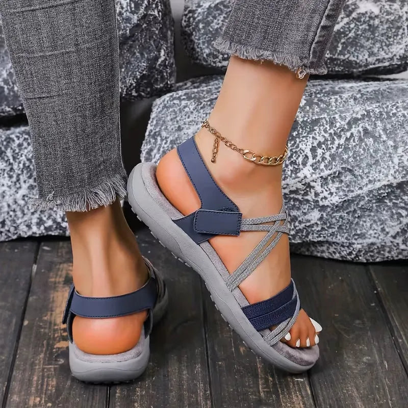 Women’s Crisscross Strap Hook-and-Loop Comfort Sandals