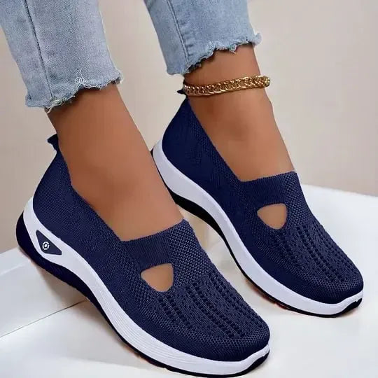 Women’s Breathable Knit Slip-On Walking Shoes