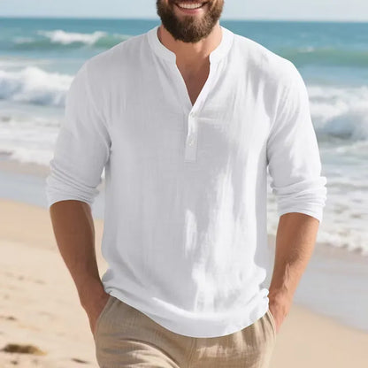 Men’s Solid-Color Stand-Collar Shirt