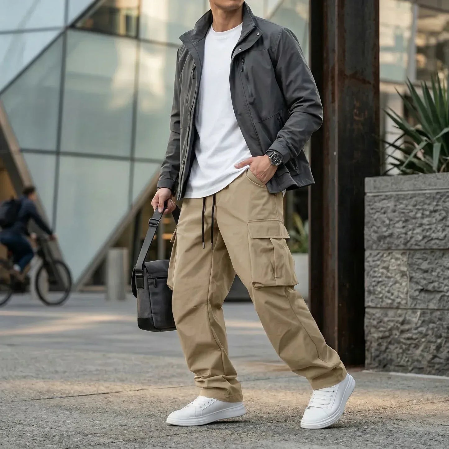 Men’s Lightweight Twill Cargo Pants with Utility Pockets