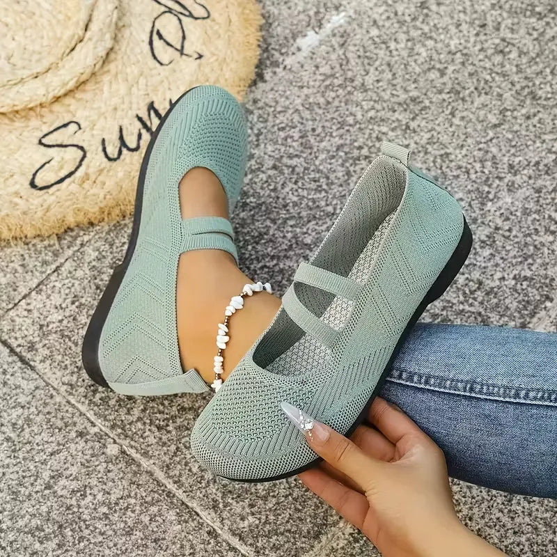 Women’s Breathable Knit Mary Jane Flats
