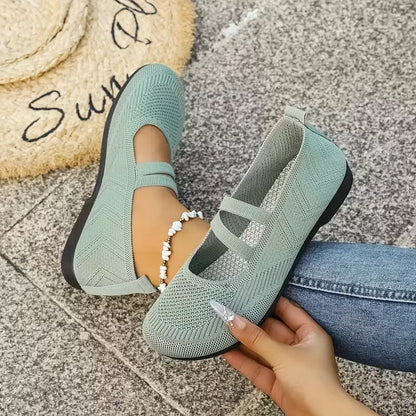 Women’s Breathable Knit Mary Jane Flats
