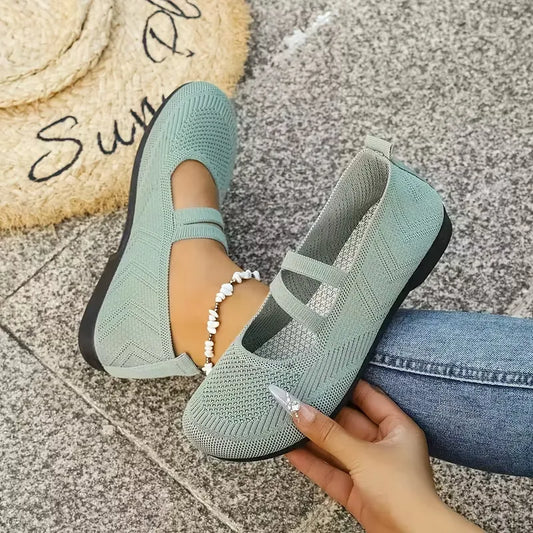 Women’s Breathable Knit Mary Jane Flats