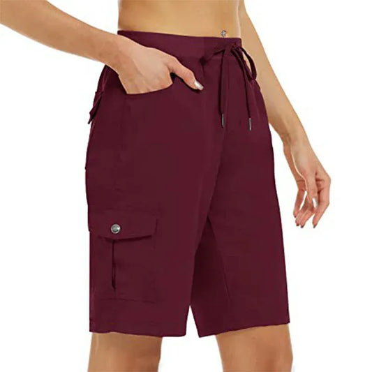 Women’s Lightweight Quick-Dry Cargo Shorts with Pockets