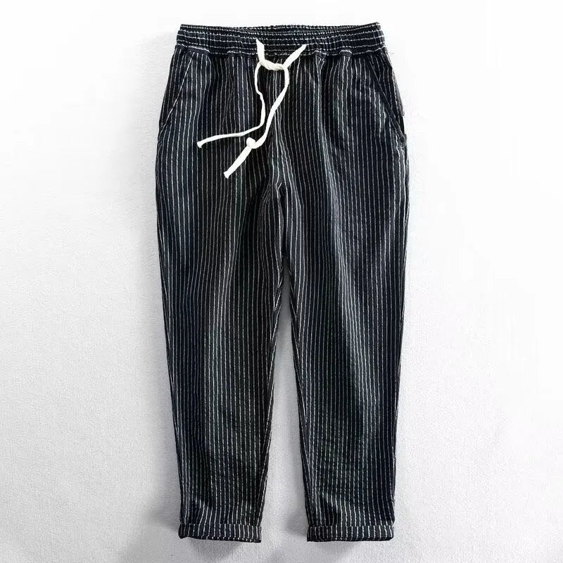 Men’s Striped Drawstring Casual Pants