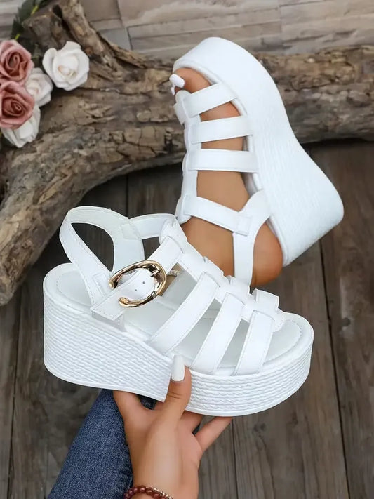 Women's Strappy Platform Wedge Sandals