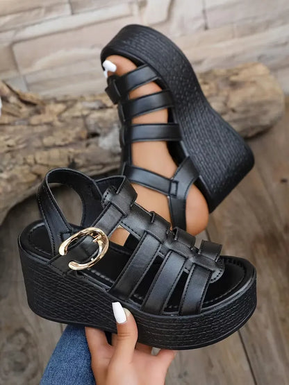 Women's Strappy Platform Wedge Sandals