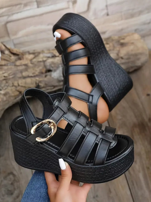 Women's Strappy Platform Wedge Sandals