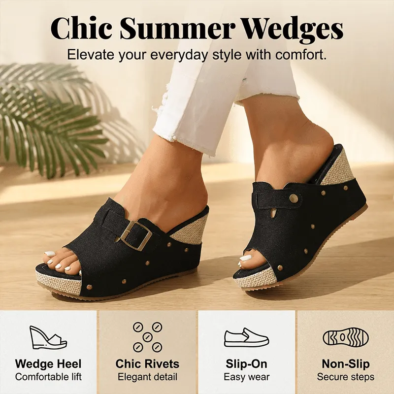 Women’s Buckle Strap Platform Wedge Sandals