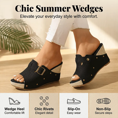 Women’s Buckle Strap Platform Wedge Sandals