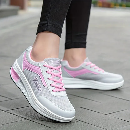 Women's Knit Lace-Up Walking Sneakers
