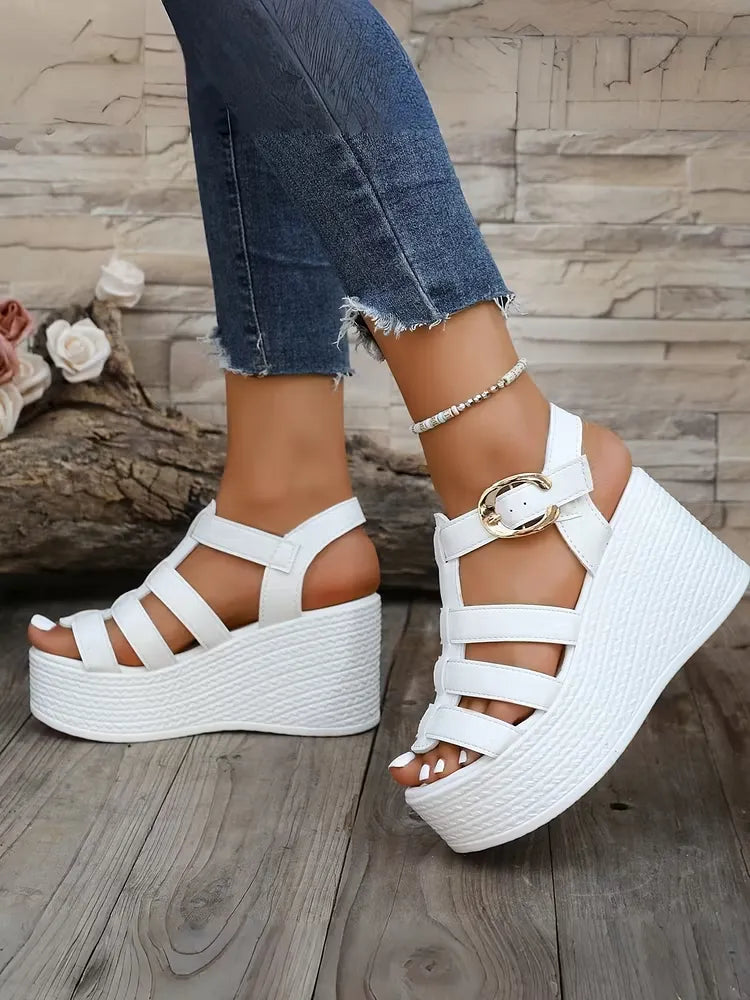 Women's Strappy Platform Wedge Sandals