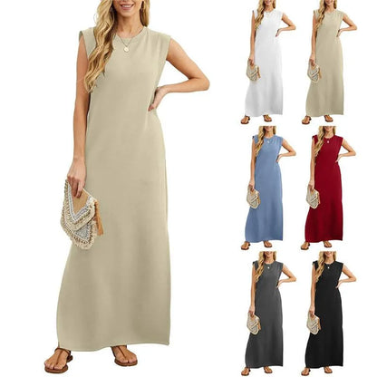 Women’s Sleeveless Maxi Dress With Pockets
