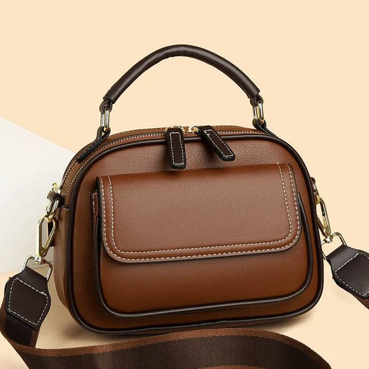 Structured Leather-Look Crossbody Bag