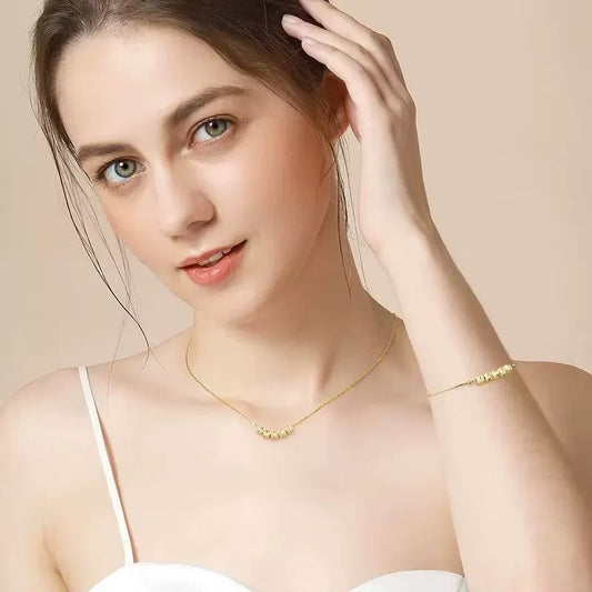 Gold-Tone Bead Necklace & Bracelet Set