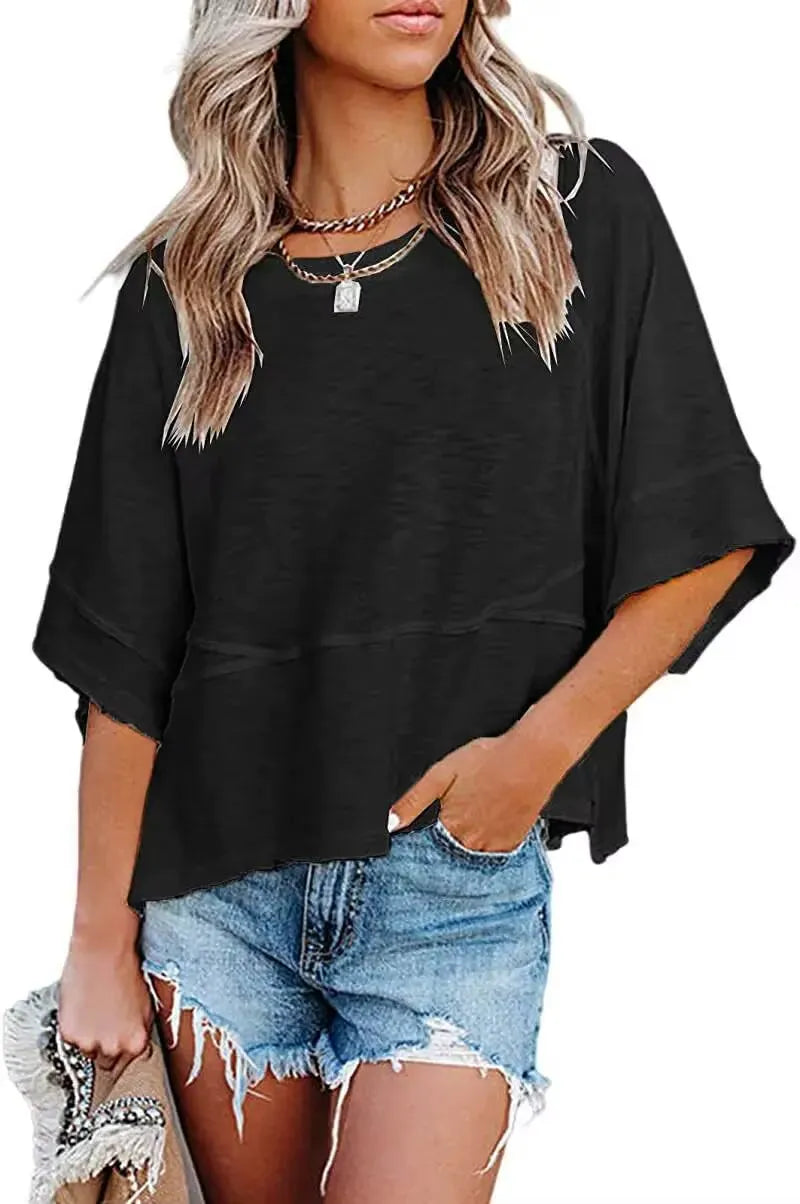 Women’s Oversized Bell Sleeve Casual Tee
