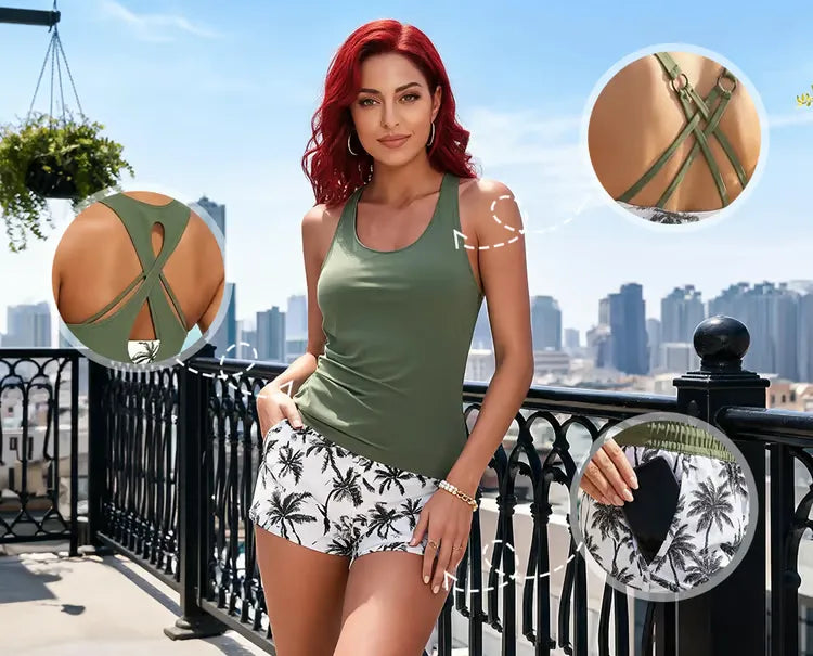 Women's Three-Piece Tankini Swim Set