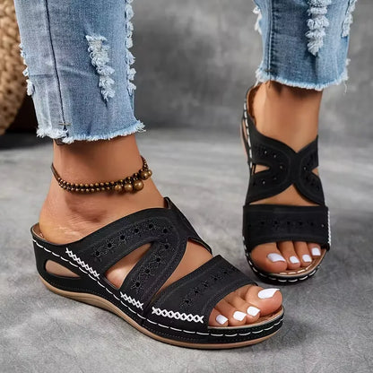 Women’s Cutout Wedge Slide Sandals