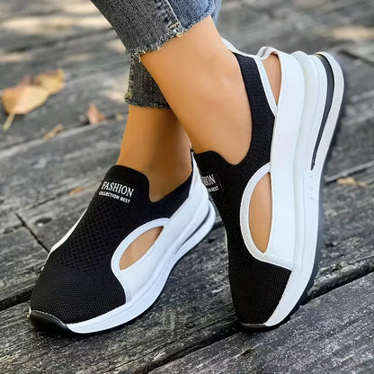 Women’s Breathable Cutout Platform Walking Sneakers