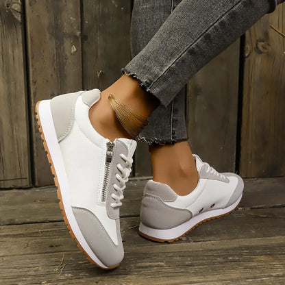 Lightweight Casual Zip Lace Sneakers