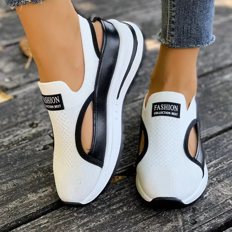 Women’s Breathable Cutout Platform Walking Sneakers
