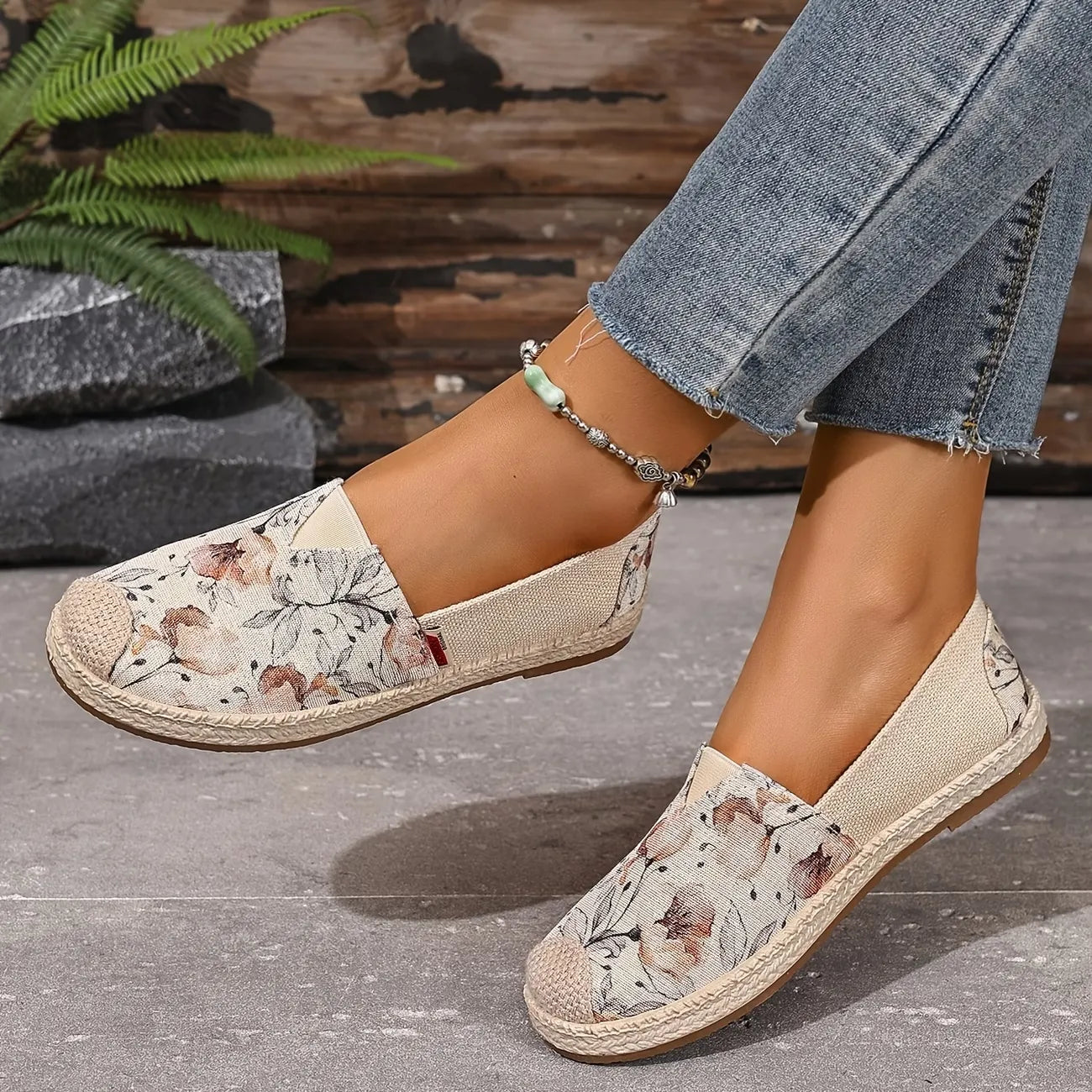Women’s Floral Slip-On Espadrille Flats