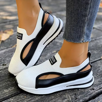 Women’s Breathable Cutout Platform Walking Sneakers