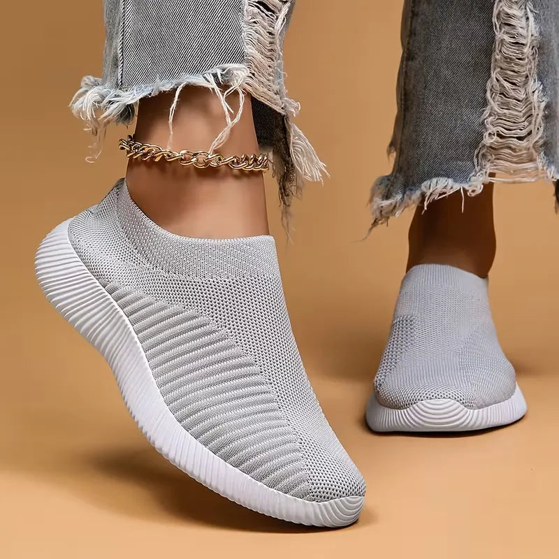 Women’s Breathable Knit Slip-On Walking Sneakers