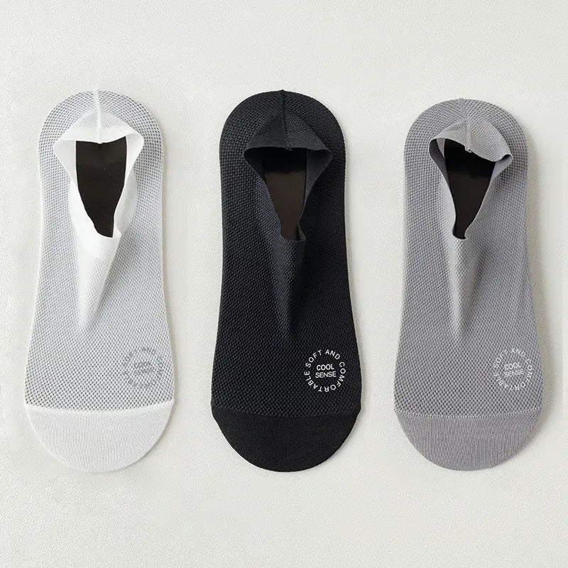 3-Pair Unisex No-Show Grip Socks