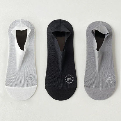 3-Pair Unisex No-Show Grip Socks