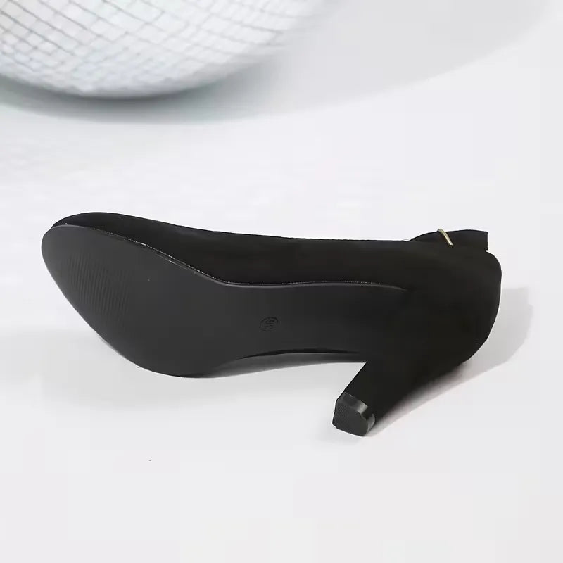Women’s Ankle-Strap Round-Toe High Heel Pumps