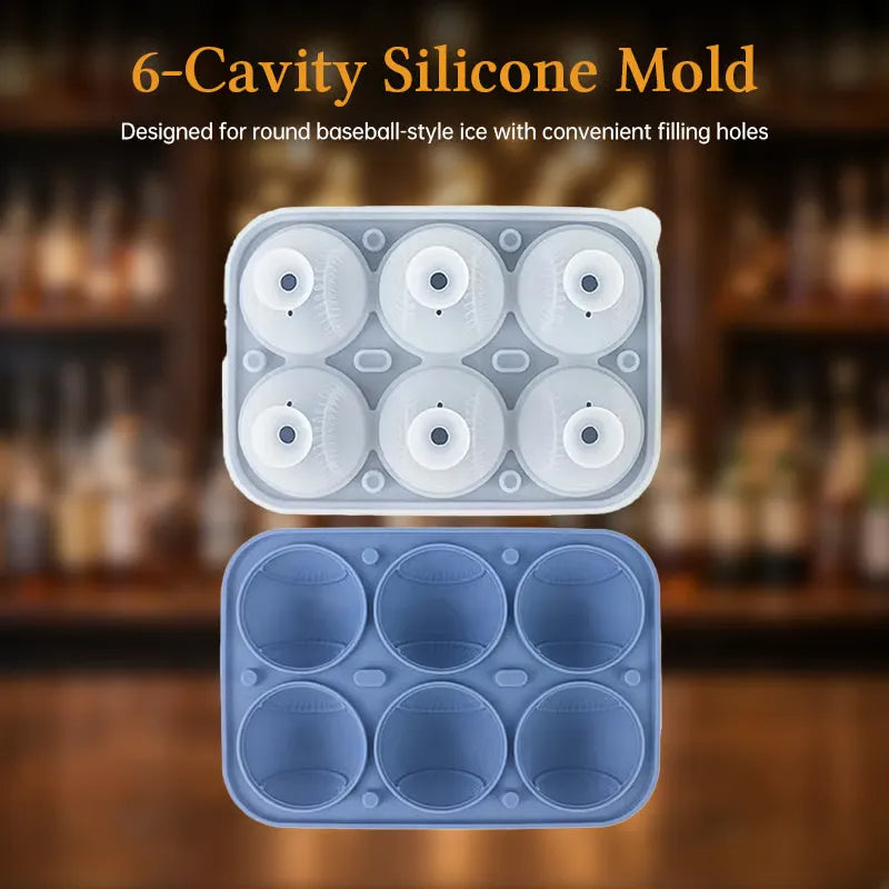 Baseball Ice Ball Mold Tray for Whiskey & Cocktails
