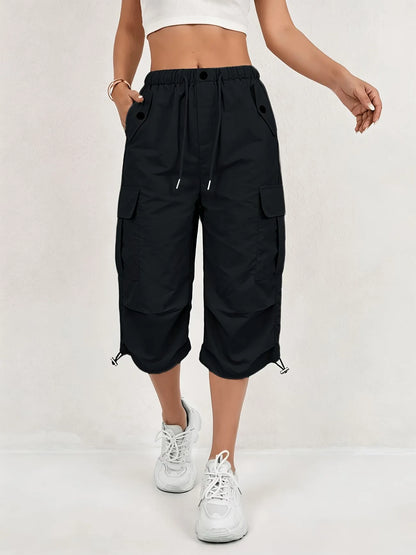 Women’s High-Waist Cargo Capri Pants