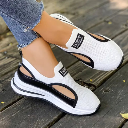 Women’s Breathable Cutout Platform Walking Sneakers