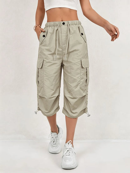 Women’s High-Waist Cargo Capri Pants