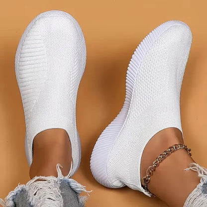 Women’s Breathable Knit Slip-On Walking Sneakers
