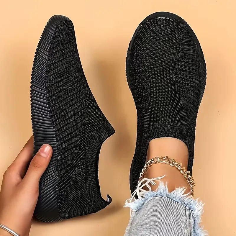 Women’s Breathable Knit Slip-On Walking Sneakers