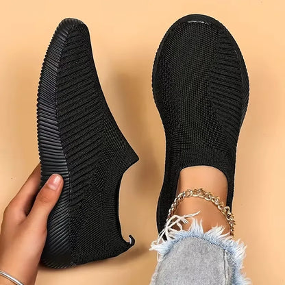 Women’s Breathable Knit Slip-On Walking Sneakers