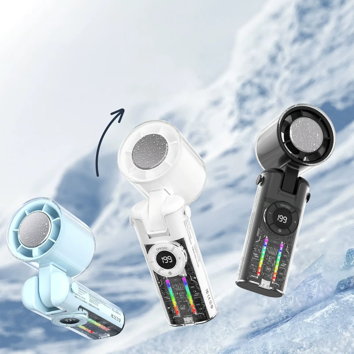 Portable Bladeless Handheld Fan with Digital Display
