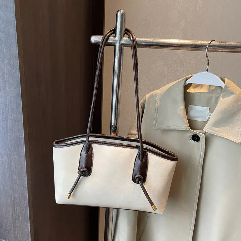 Women’s Vintage-Style Faux Leather Shoulder Tote Bag