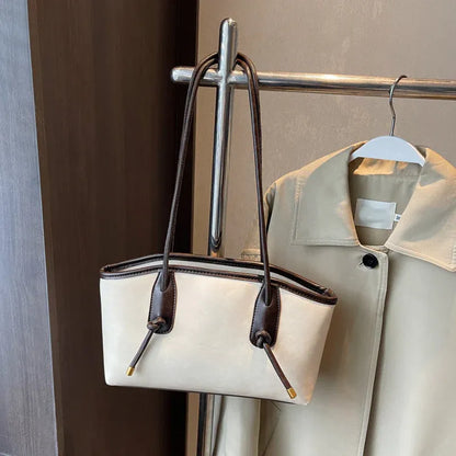 Women’s Vintage-Style Faux Leather Shoulder Tote Bag