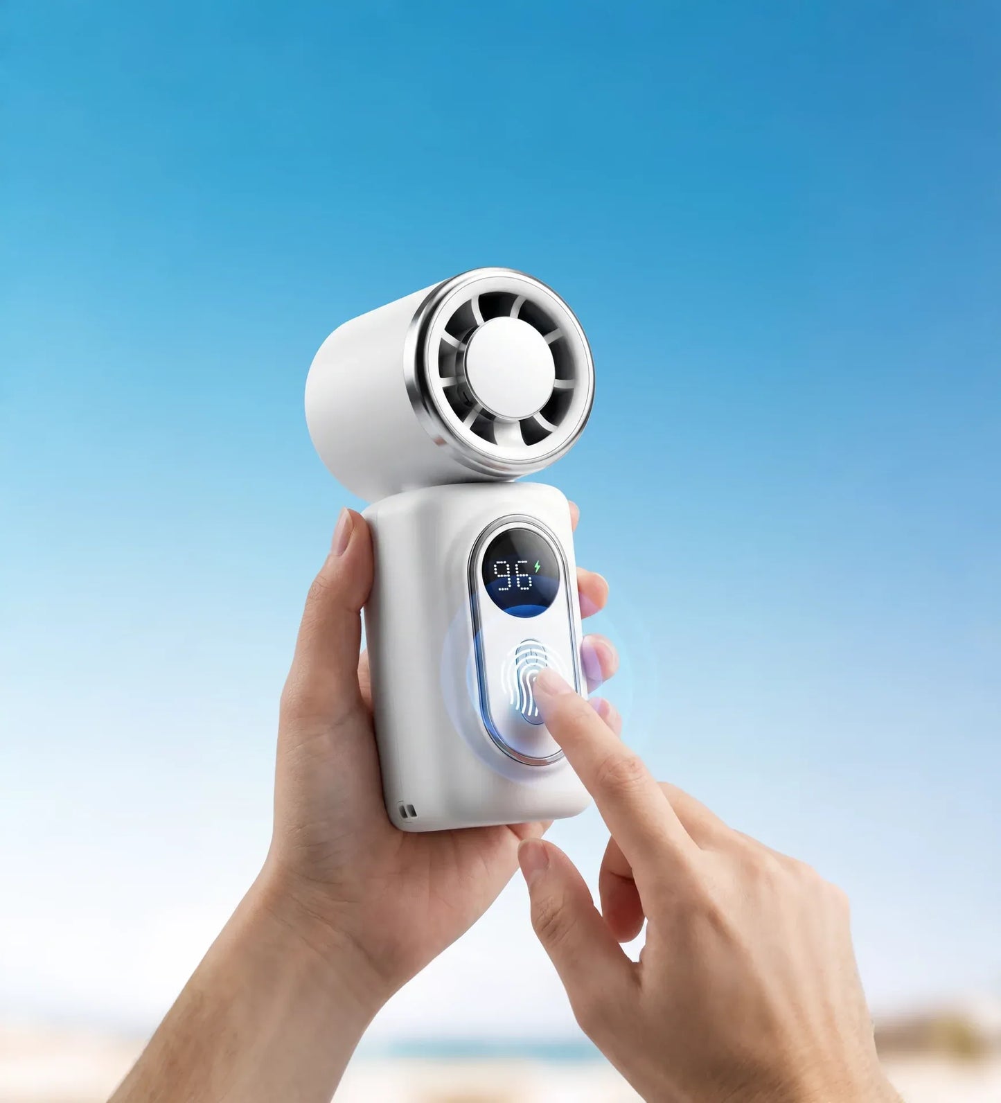 Portable Clip-On Cooling Fan with LED Battery Display