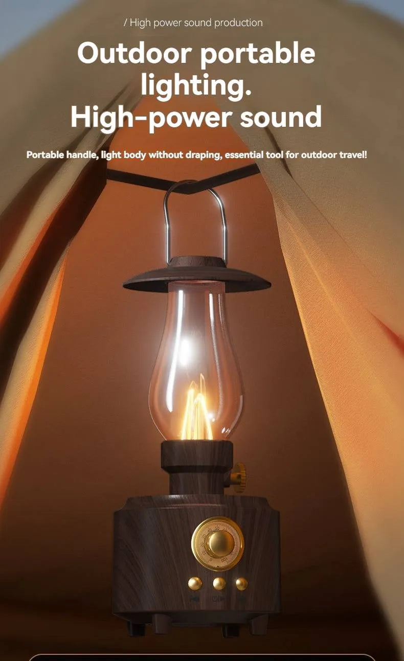 Retro Lantern Bluetooth Speaker with Ambient Light