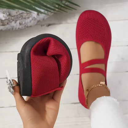 Women’s Breathable Knit Mary Jane Flats