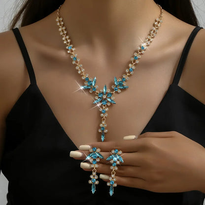 Crystal Statement Necklace and Earrings Set