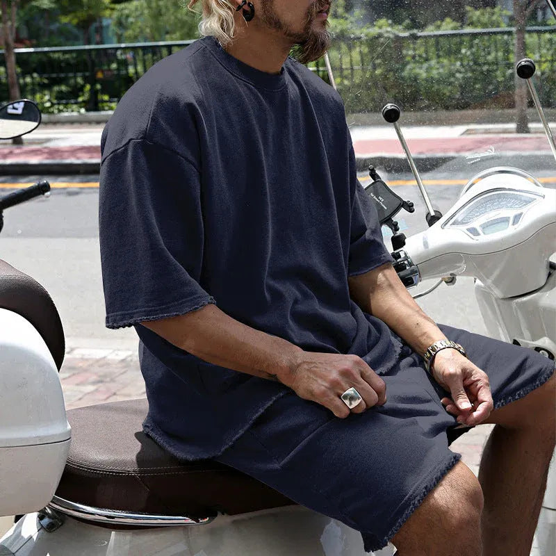 Men’s Oversized Short-Sleeve T-Shirt and Shorts Set