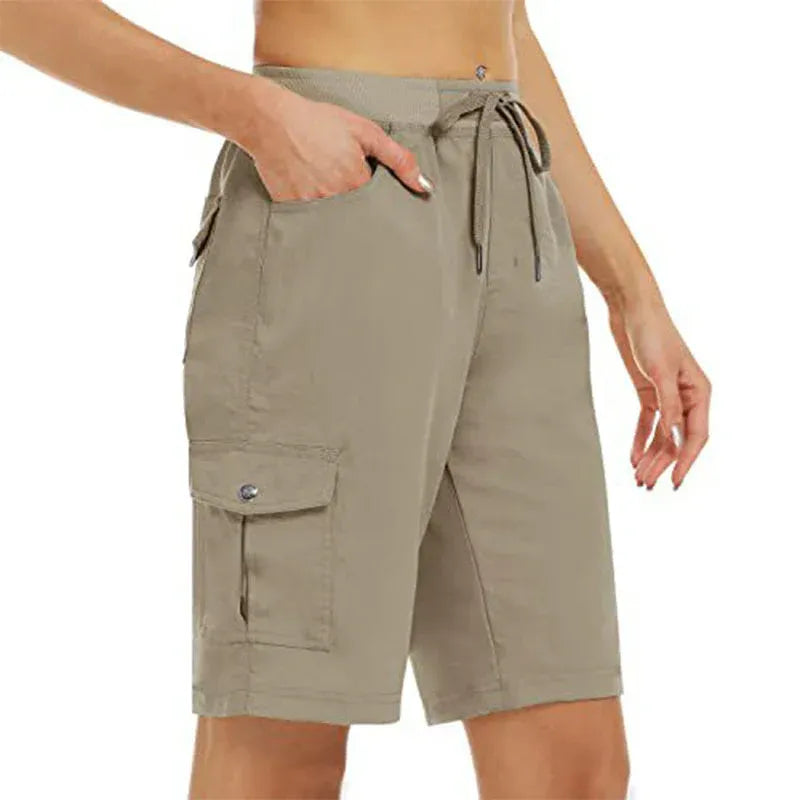 Women’s Lightweight Quick-Dry Cargo Shorts with Pockets