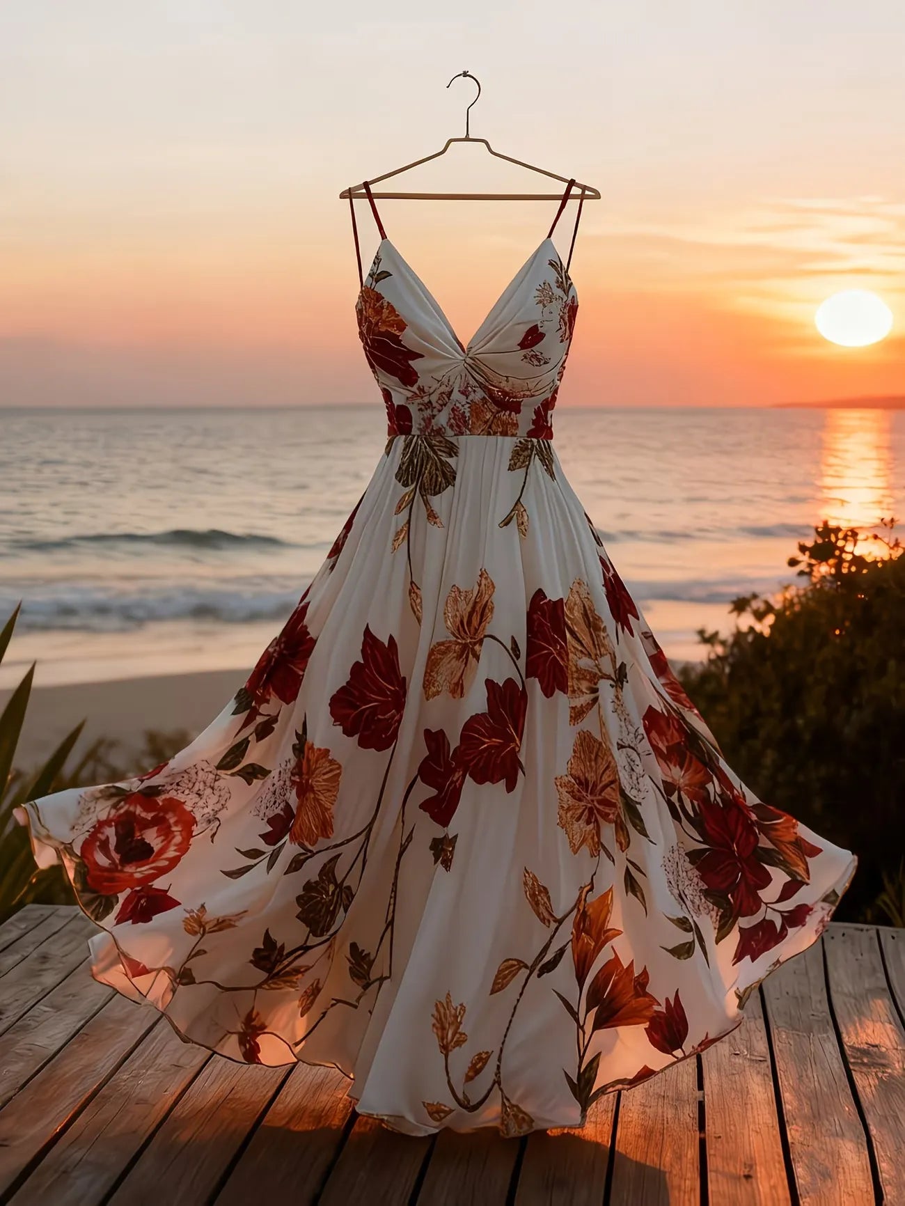 Women's Floral Print Sleeveless Maxi Dress