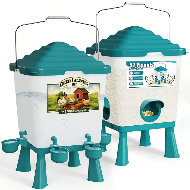 Complete Poultry Feeder & Waterer Set
